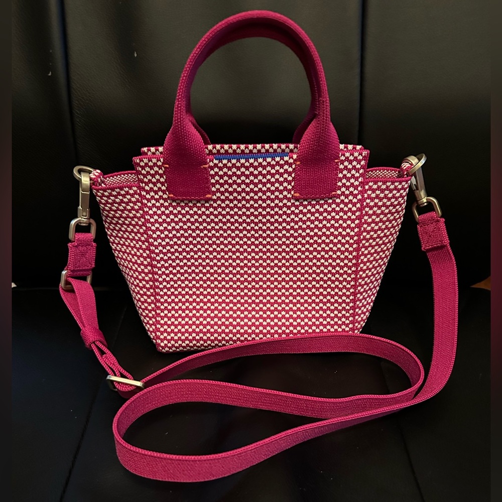 Rothy's Pink and White Mini Tote Crossbody